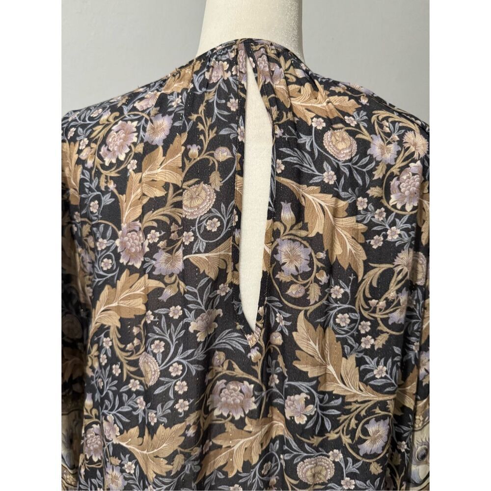 Spell & the Gypsy Oasis blouse in nightshade ballon sleeve metallic boho oversiz - Picture 4 of 13